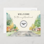 Gepersonaliseerd welkom in de buurt Logo Briefkaart (Voorkant / Achterkant)