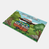 Gepersonaliseerd welkom in ons kamp deurmat (Schuin)