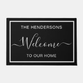 Gepersonaliseerd Welkom Zwart Deurmat (Voorkant)