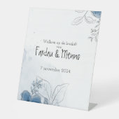 Gepersonaliseerd welkomstsbord bruiloft reclamebord met voetstuk (Voorkant)