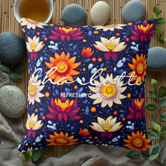 Gepersonaliseerd Wellness Bloemenkussen met Quote Kussen