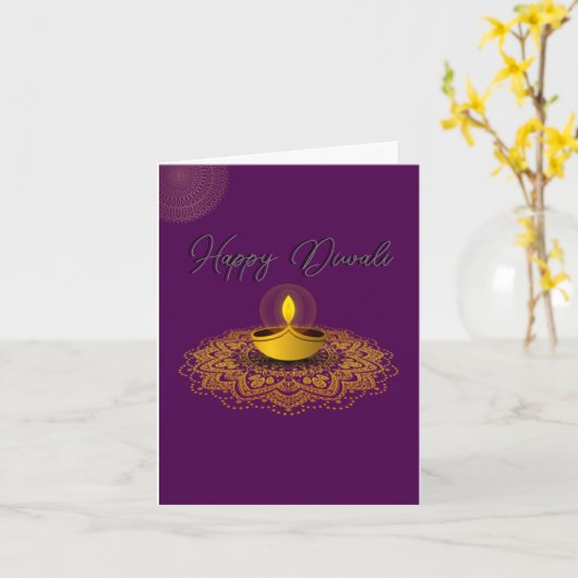 gepersonaliseerd wenskaart Diwali Kaart (Gele Bloem)