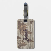 Gepersonaliseerd  wereldkaart bagagelabel (Achterkant verticaal)