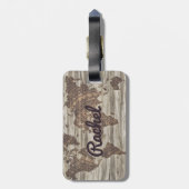 Gepersonaliseerd  wereldkaart bagagelabel (Achterkant verticaal)