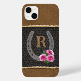 Gepersonaliseerd Western Hoefijzer & Roze Rozen Case-Mate iPhone 14 Plus Hoesje