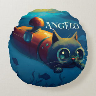 GEPERSONALISEERD WHIMISCH KAT ONDERWATER AVONTUUR ROND KUSSEN