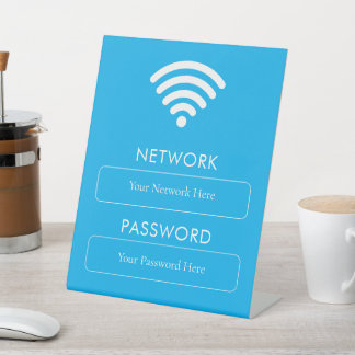 Gepersonaliseerd Wifi-wachtwoord en netwerk Reclamebord Met Voetstuk