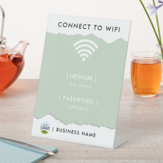 Gepersonaliseerd WIFI-wachtwoordnetwerk Reclamebord Met Voetstuk