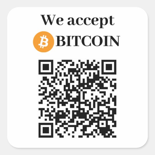 Gepersonaliseerd Wij accepteren Bitcoin Sticker (Voorkant)