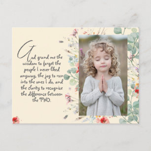 Gepersonaliseerd Wijsheid Gebed met Foto, Naam. .. Briefkaart