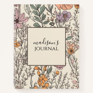Gepersonaliseerd Wildflower Journal Notitieboek