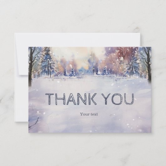 Gepersonaliseerd Winter Baby shower Dank u Bedankkaart (Voorkant)