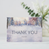 Gepersonaliseerd Winter Baby shower Dank u Bedankkaart (Staand voorkant)