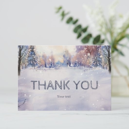 Gepersonaliseerd Winter Baby shower Dank u Bedankkaart (Staand voorkant)