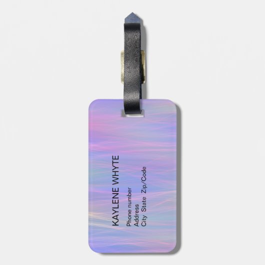 Gepersonaliseerd Wispy Rainbow Bagagelabel (Achterkant verticaal)