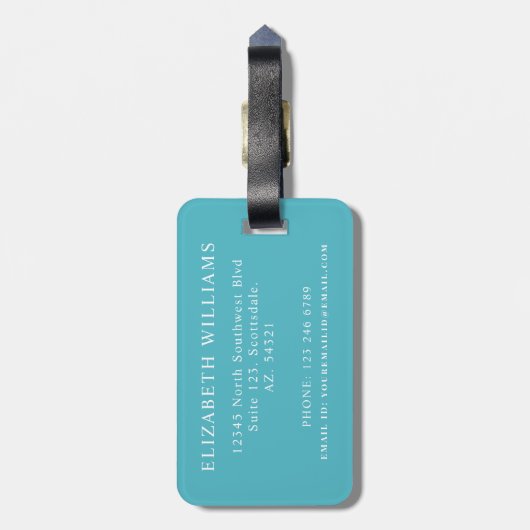 Gepersonaliseerd Wit Blauw Geel Rood Abstract Patr Bagagelabel (Achterkant verticaal)