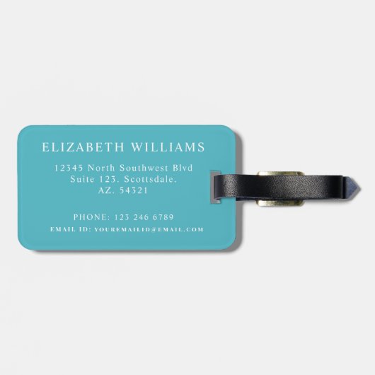 Gepersonaliseerd Wit Blauw Geel Rood Abstract Patr Bagagelabel (Achterkant horizontaal)