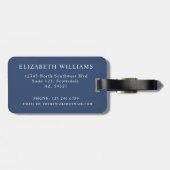 Gepersonaliseerd wit blauw rood geruit patroon bagagelabel (Achterkant horizontaal)