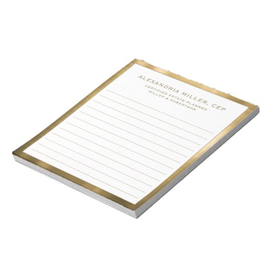 Gepersonaliseerd wit en Gold Professional Notitieb Notitieblok (Gedraaid)
