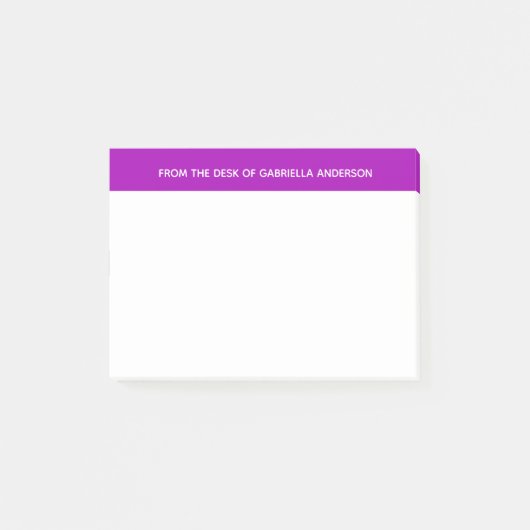 Gepersonaliseerd wit en Paars Post-it® Notes (Voorkant)