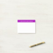 Gepersonaliseerd wit en Paars Post-it® Notes (Op bureau)