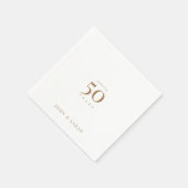 Gepersonaliseerd Wit & Goud 50e Jubileum Servet (Hoek)