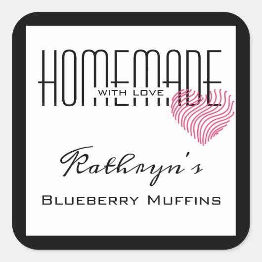 Gepersonaliseerd wit label "Homemade with Love" (Voorkant)