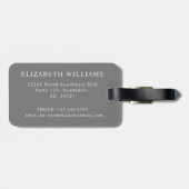 Gepersonaliseerd wit licht donkergrijs geruit patr bagagelabel (Achterkant horizontaal)