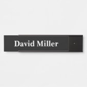 Gepersonaliseerd wit op zwart deurbordje (Voorkant)