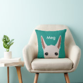 Gepersonaliseerd wit Podenco gezicht Kussen (Stoel)