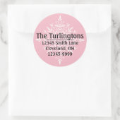 Gepersonaliseerd Wit Snowflake Return-adres Ronde Sticker (Tas)