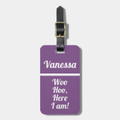 Gepersonaliseerd Woo Hoo | Grappige bagagelabel (Voorkant verticaal)