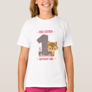 Gepersonaliseerd Woodland Birthday Tshirt voor zus