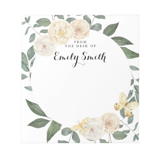 Gepersonaliseerd Woodland Wreath Notitieblok (Voorkant)