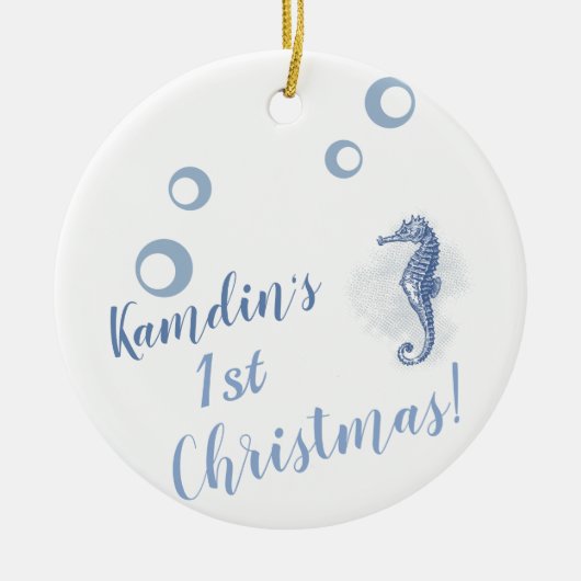 Gepersonaliseerd XMAS Ornament Seahorse Ocean Beac (Voorkant)