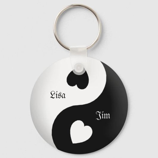 Gepersonaliseerd Yin Yang Love Sleutelhanger (Voorkant)