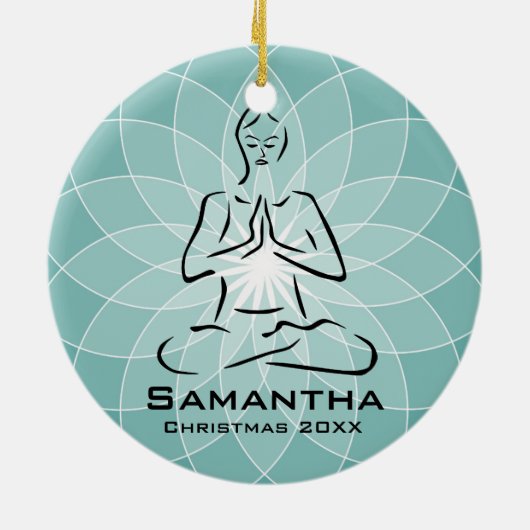 Gepersonaliseerd Yoga Pose Ornament (Achterkant)