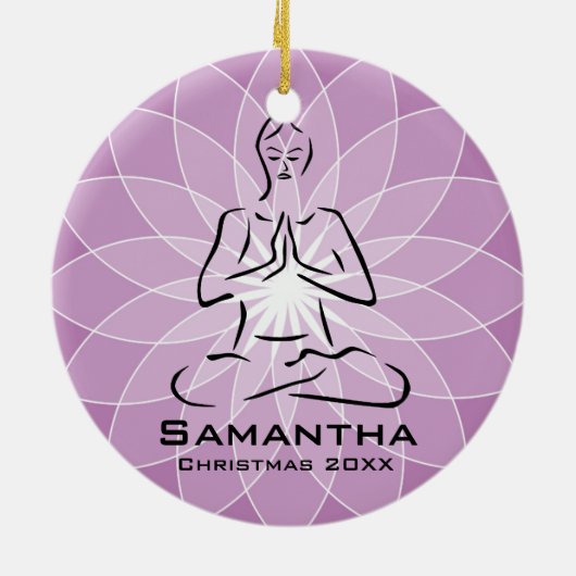 Gepersonaliseerd Yoga Pose Ornament (Achterkant)