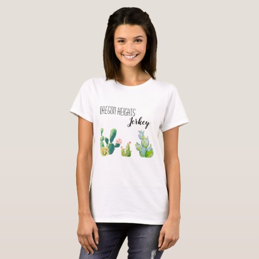 Gepersonaliseerd zakelijk T-shirt Bohemian Cactus (Voorkant volledig)