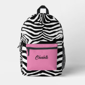 Gepersonaliseerd Zebra Patroon Bedrukte Rugzak (Voorkant)