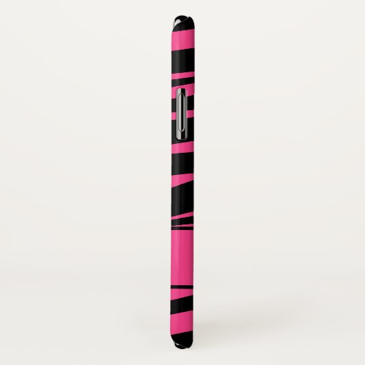 Gepersonaliseerd Zebra Print roze zwart patroon Case-Mate iPhone Case (Achterkant / rechts)