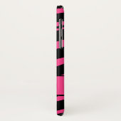 Gepersonaliseerd Zebra Print roze zwart patroon Case-Mate iPhone Case (Achterkant/links)