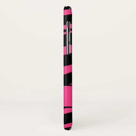 Gepersonaliseerd Zebra Print roze zwart patroon Case-Mate iPhone Case (Achterkant/links)