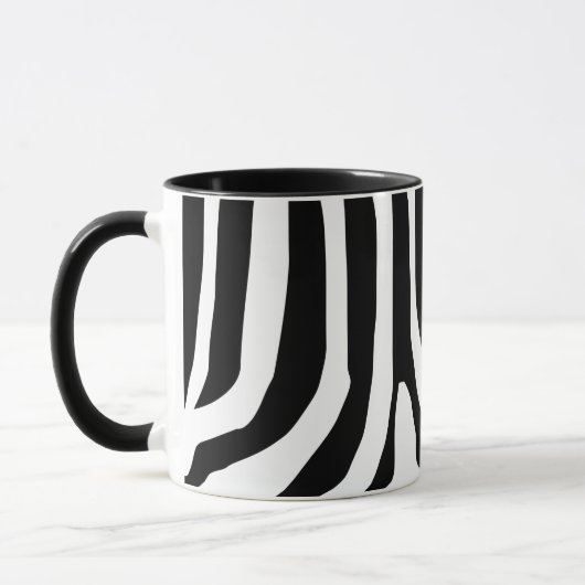 Gepersonaliseerd Zebra Print Stripes Patroon Mok (Links)