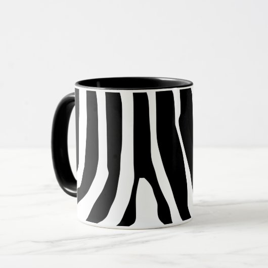 Gepersonaliseerd Zebra Print Stripes Patroon Mok (Voorkant links)