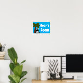 Gepersonaliseerd Zebra van de Zaal van het Kind Th Poster (Thuiskantoor)