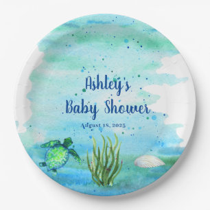 Gepersonaliseerd Zee Baby shower Papieren Bordje