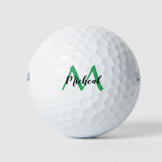 Gepersonaliseerd Zee Groen Monogram Naam toevoegen Golfballen
