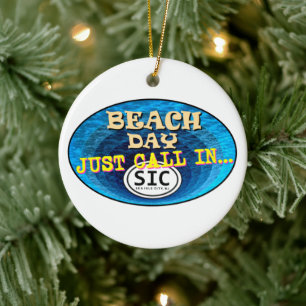 Gepersonaliseerd Zee Isle City New Jersey Beach SI Keramisch Ornament