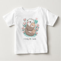 Gepersonaliseerd Zee Otter Love Baby T-shirt